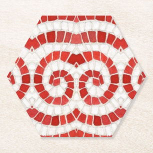 Porta-copo De Papel PORTAS COPOS de papel Red IONIC MOSAIC Hexagon