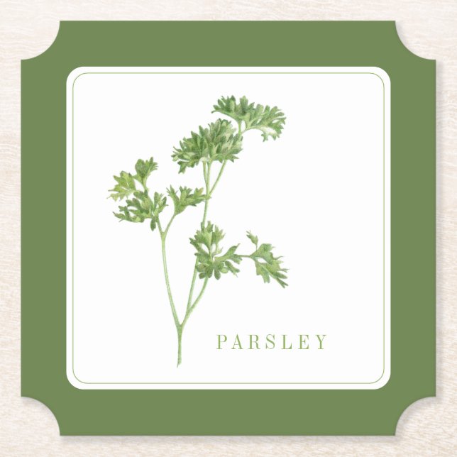 Porta-copo De Papel Portas copos de Tíquete FRESH PARSLEY (+texto) Ver (Frente)