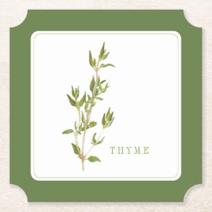 Porta-copo De Papel Portas copos de Tíquete FRESH THYME (+texto) Verde