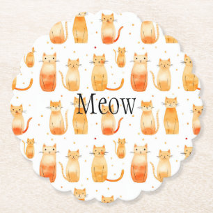 Porta-copo De Papel Portas Laranja e Gatos Bag de Aniversário