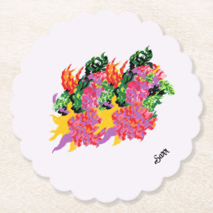 Porta-copo De Papel Porte-copos de papel : Buquê Tropical