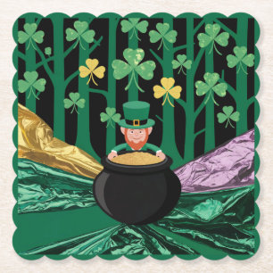 Porta-copo De Papel Pote Leprechaun Do Conjunto De Portas copos Dourad