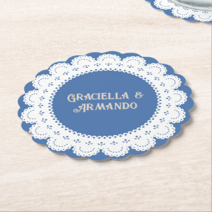 Porta-copo De Papel Pousa-copos de Papel Azul Claro Minimalista para C