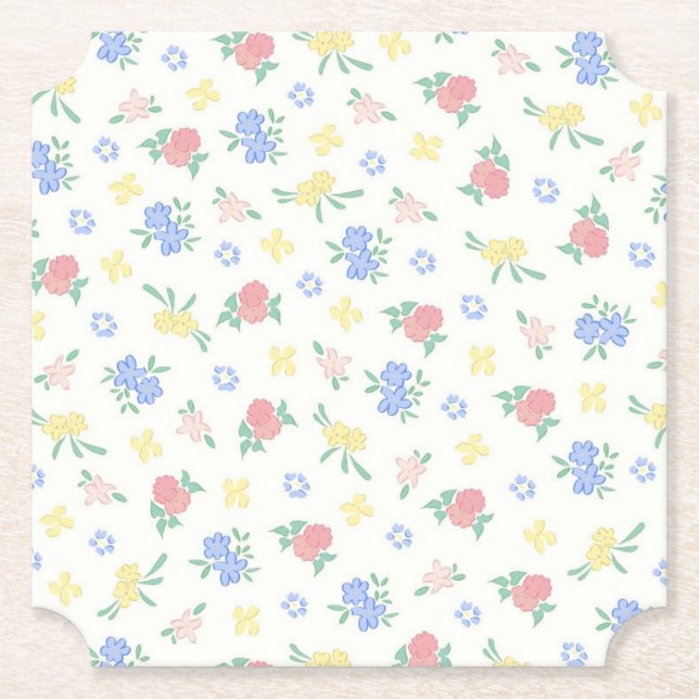 Porta-copo De Papel Pousa-copos de Papel Floral (Frente)