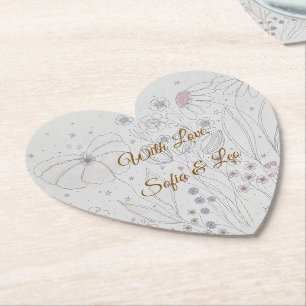 Porta-copo De Papel Pousa Copos de Papel Floral Rosa Poeirento Elegant
