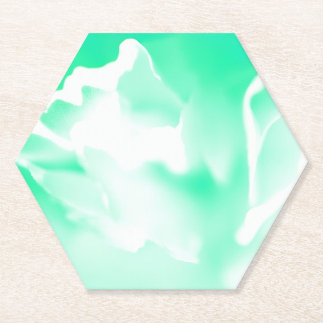 Porta-copo De Papel Poussière de Mer Verde Floral Copo de Papel (Frente)