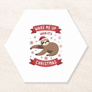 Porta-copo De Papel Preguiça engraçada acorde-me quando for Natal Xmas