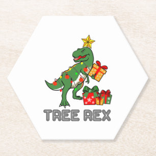 Porta-copo De Papel Prenda de Natal do Pjama de Tree rex dinossaur paj