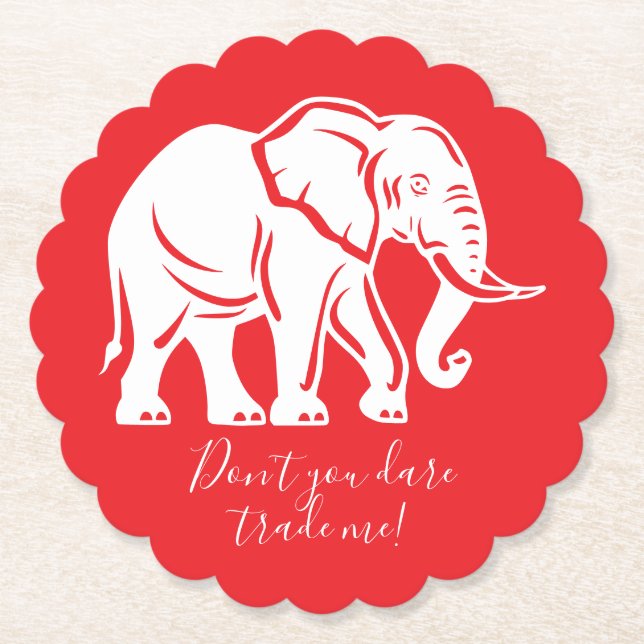 Porta-copo De Papel Presente de Brincadeira Elefante Branco (Frente)
