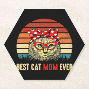 Porta-copo De Papel Presente do Dia das Mães Vintage Melhor Mãe de Gat