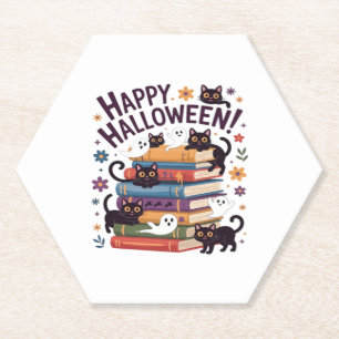 Porta-copo De Papel Presentes de Gato Fantasma para Amantes de Leitura
