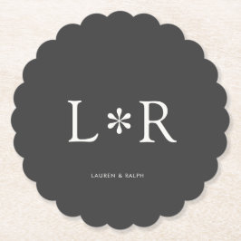 Porta-copo De Papel Preto e Branco | Casal Chic Simples