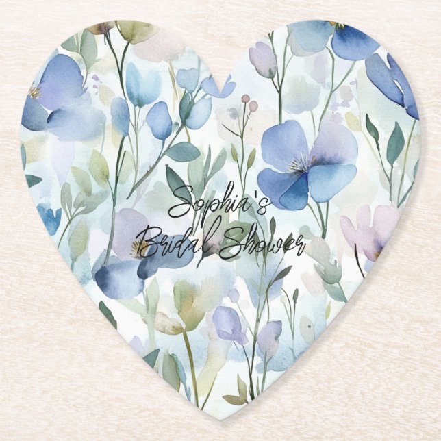 Porta-copo De Papel Pretty Purple Flowers Bridal Shower (Frente)