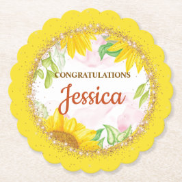 Porta-copo De Papel Pretty Yellow Sunflowers Baby Shower