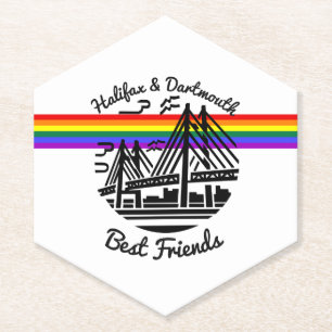 Porta-copo De Papel Pride Halifax Dartmouth amigo arco-íris Nova Escóc