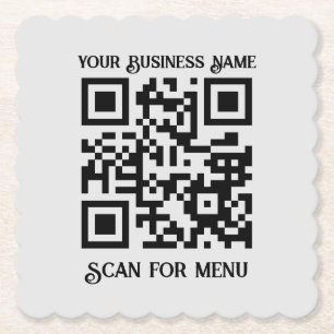 Porta-copo De Papel Procurar o QRcode do menu com a personalização LGr