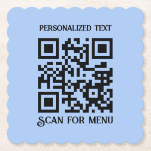 Porta-copo De Papel Procurar o QRcode do Menu com LBlue de personaliza