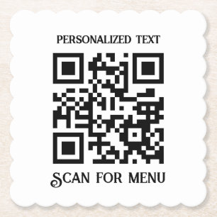 Porta-copo De Papel Procurar o QRcode do menu com personalização n.o B