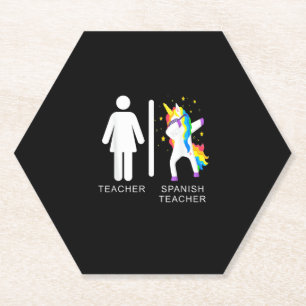Porta-copo De Papel Professora de espanhol Unicórnio Dabbing divertido