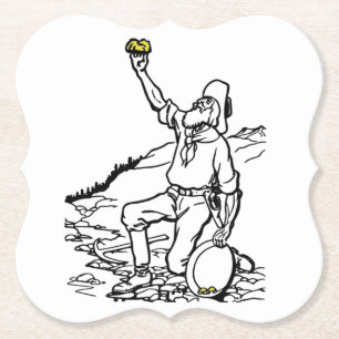 Porta-copo De Papel Prospector Dourado de Tempo Antigo
