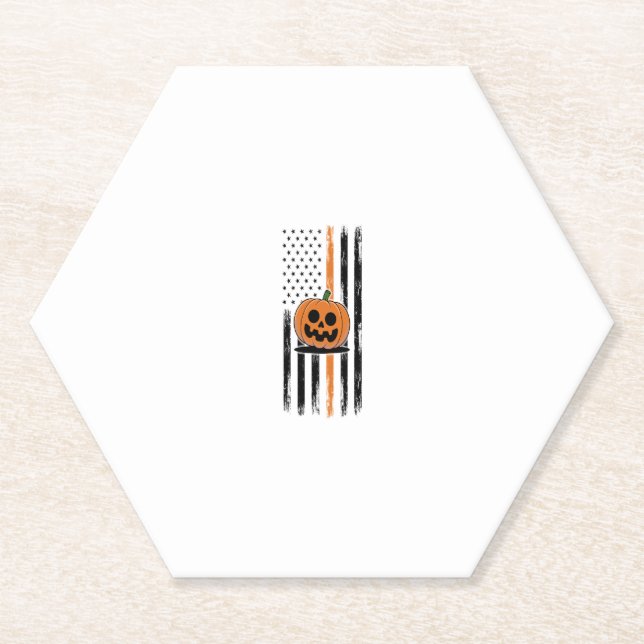 Porta-copo De Papel Pumpkin Head US Flag (Frente)