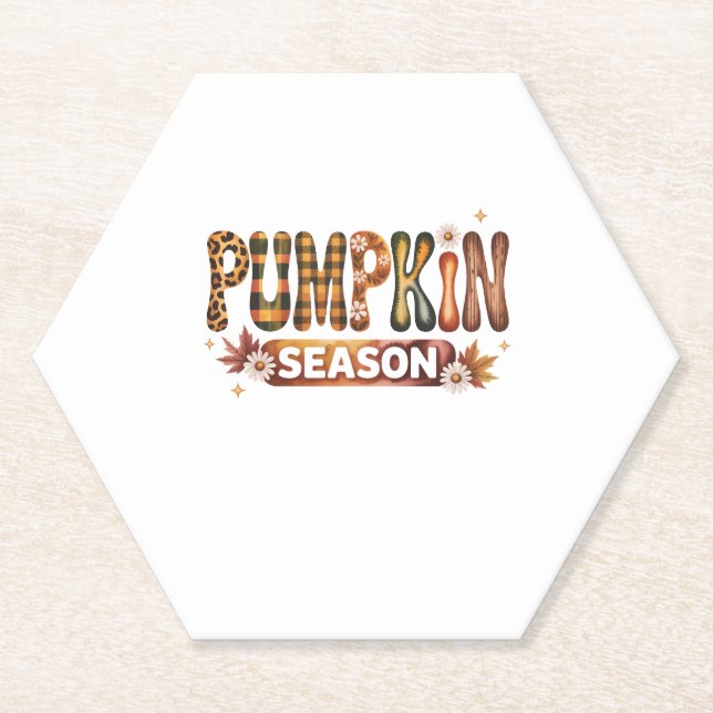 Porta-copo De Papel Pumpkin Season Fall Boho (Frente)