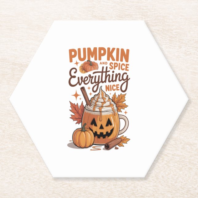 Porta-copo De Papel Pumpkin Spice Halloween (Frente)