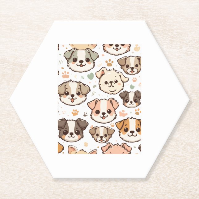 Porta-copo De Papel Puppies Felizes e Bonitos (Frente)