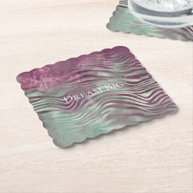 Porta-copo De Papel Purple Burgundy Aqua Mint Zebra (Angular)