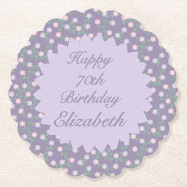Porta-copo De Papel Purple Floral Birthday