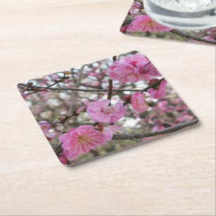 Porta-copo De Papel Quadrado 桜 do (cor-de-rosa da flor de cerejeira/Sakura/
