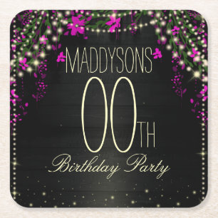 Porta-copo De Papel Quadrado 16o 18o 2ø 30o 40th 50th 60th aniversário do 70