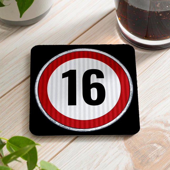 Porta-copo De Papel Quadrado 16th Birthday Speed Limit (Criador carregado)