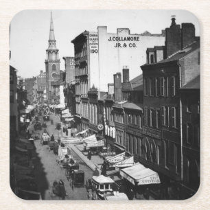 Porta-copo De Papel Quadrado 1859:  Tráfego e lojas na rua de Washington