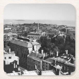 Porta-copo De Papel Quadrado 1859: Uma vista de Boston que olha sul