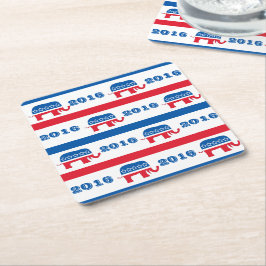 Porta-copo De Papel Quadrado 2016 listras republicanas patrióticas do elefante