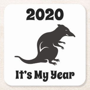 Porta-copo De Papel Quadrado 2020 Meu Ano Rato