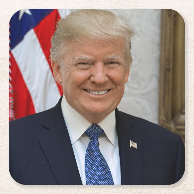 Porta-copo De Papel Quadrado 45 presidente Donald Trump (Frente)