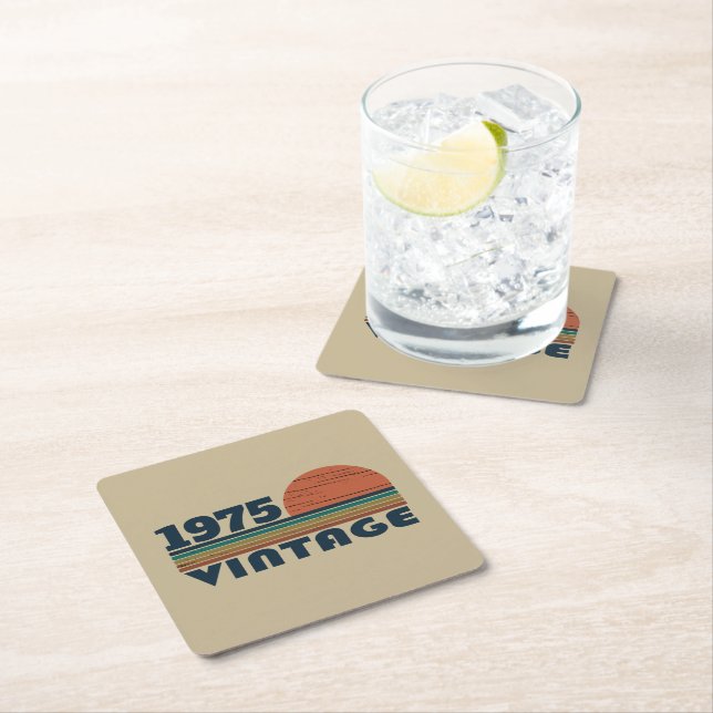 Porta-copo De Papel Quadrado 50ª festa de aniversário personalizada (Insitu)