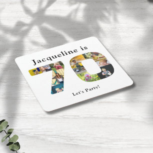 Porta-copo De Papel Quadrado 70 Birthday Design da sua própria Colagem de Fotos