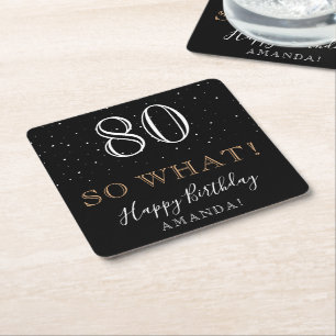 Porta-copo De Papel Quadrado 80 Que Engraçado Citação Elegante 80 Aniversário