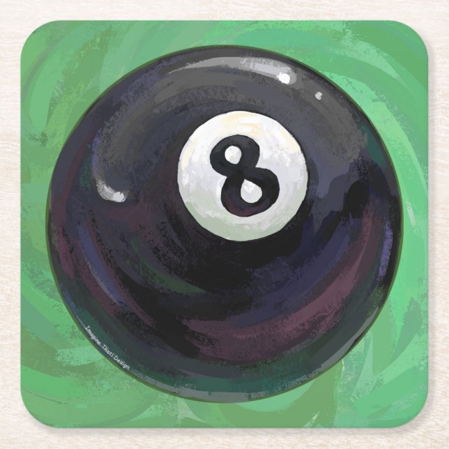 Porta-copo De Papel Quadrado 8 Ball (Frente)