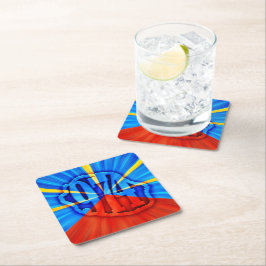 Porta-copo De Papel Quadrado 974 Ile de la Réunion - Drapeau réunionnais