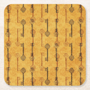 Porta-copo De Papel Quadrado A antiguidade da colagem do vintage fecha o design