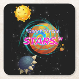 Porta-copo De Papel Quadrado A aventura começa no lifoff