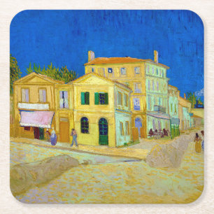 Porta-copo De Papel Quadrado A Casa Amarela, Van Gogh
