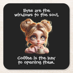 Porta-copo De Papel Quadrado A Chave É Café