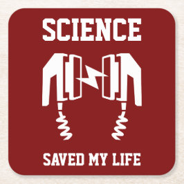 Porta-copo De Papel Quadrado A ciência salvou minha vida
