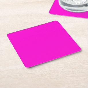 Porta-copo De Papel Quadrado A cor de néon quente de Fushcia Fluo do rosa