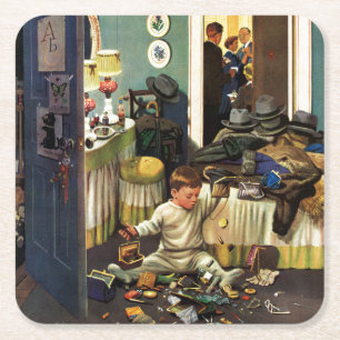 Porta-copo De Papel Quadrado A criança esvazia bolsas